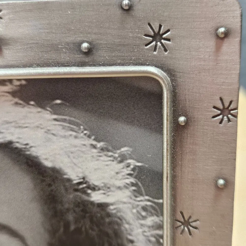 Pewter Photo Frame Friends Friendship w/Hanging Charm Accent for 4